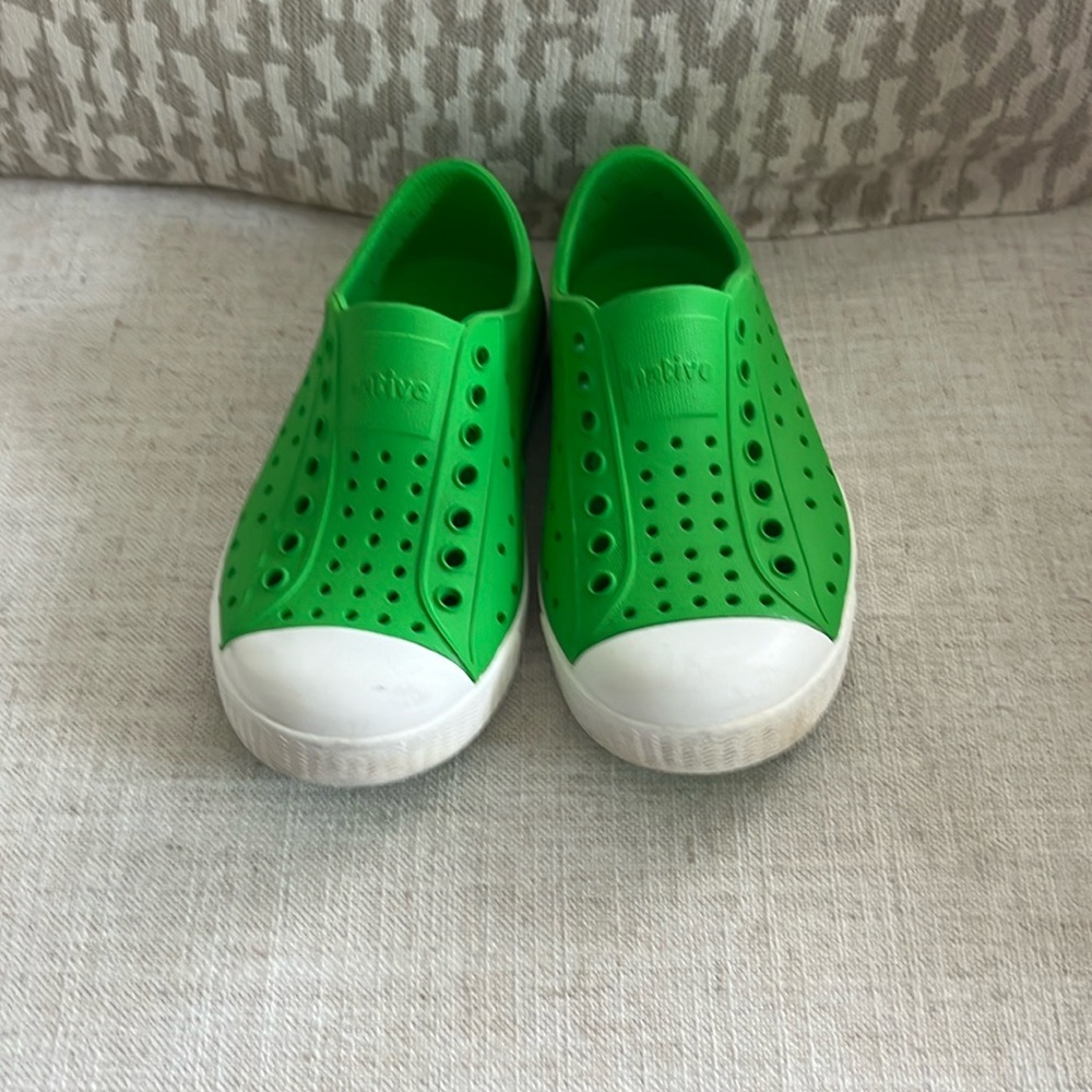 Green Kids Native slip on shoe. Size C9.